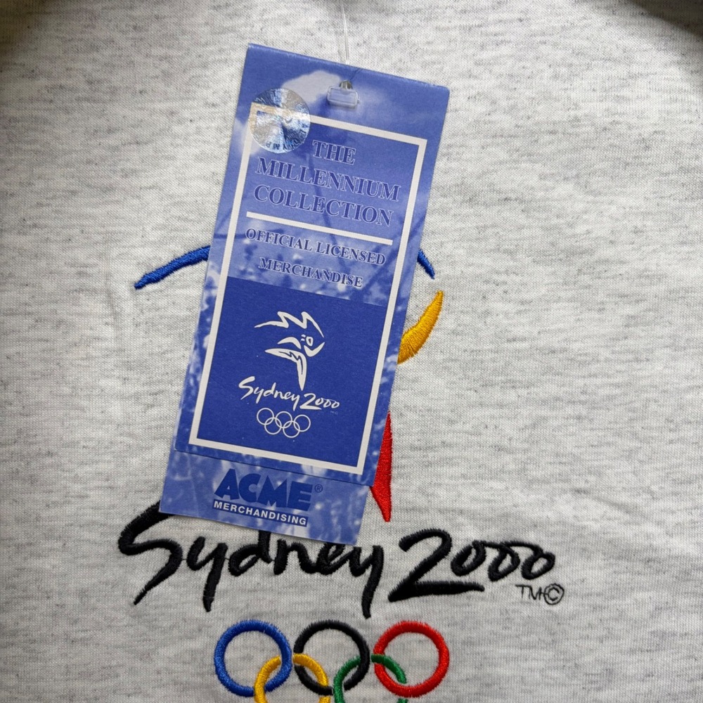 Acme T-Shirt Men XL Gray Sydney 2000 Olympics Embroidered Millennium Vintage NWT - Picture 7 of 9